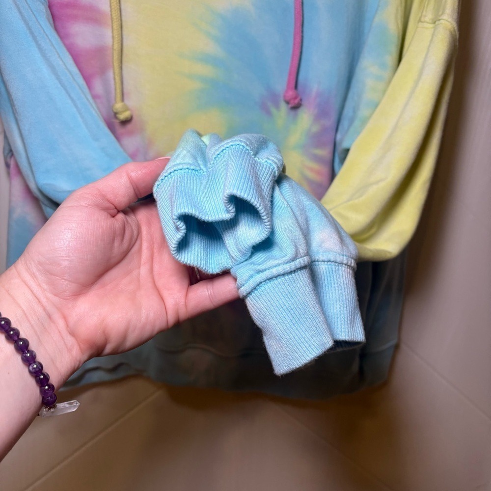Harlow Tie Dye Spiral Hoodie Soft Viscose Blend‎ Boho Pastel Swirl Sweatshirt M - Picture 4 of 7